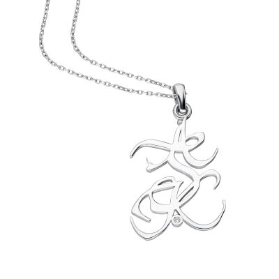 0,005 Karat Pırlanta Aşk Yazılı Kolye - 1