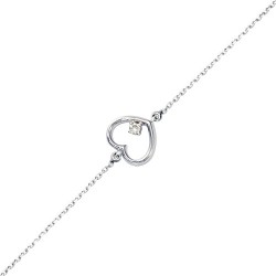 Nusrettaki - 14K Gold 0,02 ct Diamond Heart Bracelet