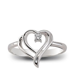 Nusrettaki - 14K Gold 0,03 ct Diamond Heart Ring