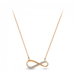 14K Gold 0,03 Ct Diamond Infinity Necklace - Nusrettaki (1)