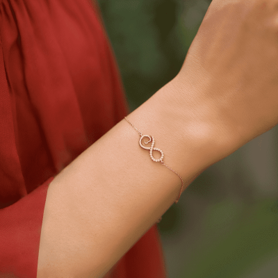 0,16 ct Diamond Infinity Bracelet - 1