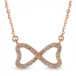 14K Gold 0,19 Ct Diamond Infinity Necklace - Nusrettaki (1)
