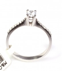 0,35 ct Pırlanta Yanları Tektaş Yüzük - 3