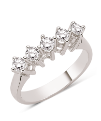 Five Stone Diamond Ring, 0,5 ct H color SI Clarity - Nusrettaki