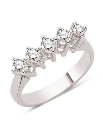 Five Stone Diamond Ring, 0,5 ct H color SI Clarity - Nusrettaki