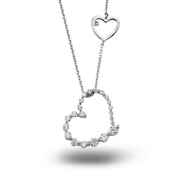 14K Gold 0,51 ct Diamond Heart Necklace - Nusrettaki