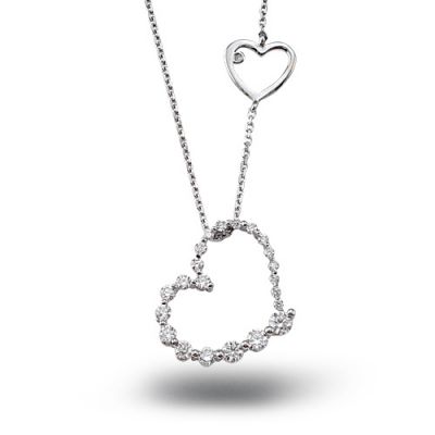 14K Gold 0,51 ct Diamond Heart Necklace - 1