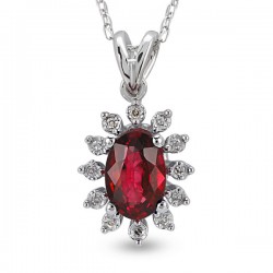 0,52 Ct Diamond Necklace with Ruby - Nusrettaki (1)