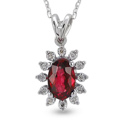 0,52 Ct Diamond Necklace with Ruby - 2