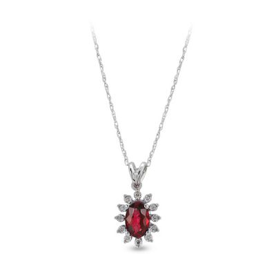 0.67 Karat Pırlantalı Yakut Kolye - 1