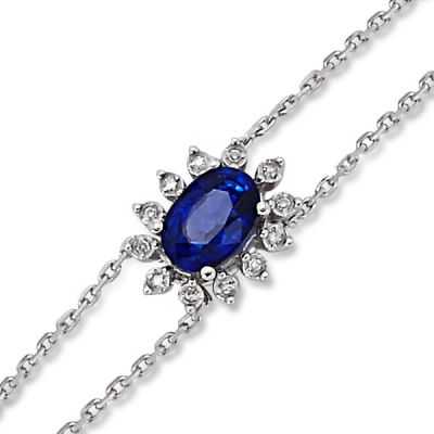 0,61 Ct Diamond Bracelet with Sapphire - 2
