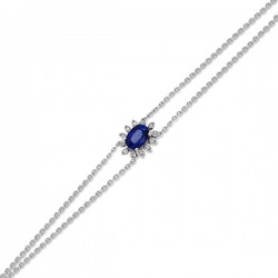 0,61 Ct Diamond Bracelet with Sapphire - Nusrettaki