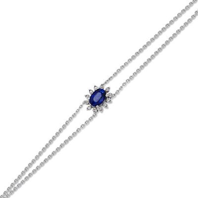 0,61 Ct Diamond Bracelet with Sapphire - 1