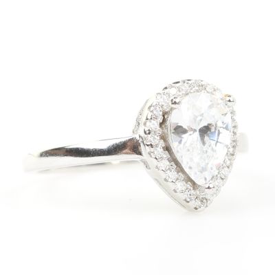 0,89 ct Trend Damla Kesim Pırlanta Tek Taş Yüzük - 3