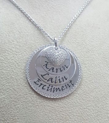 Gold 1 ct Diamond Three Name Necklace - 1
