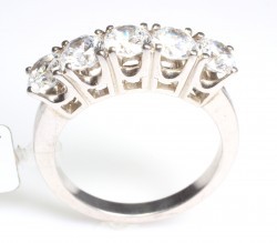 1,00 Karat 5 Taş Pırlanta Yüzük - 7