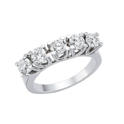 G Rengi SI Berraklık 1 Karat Beştaş Yüzük - 1