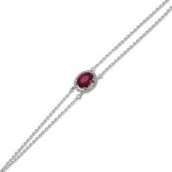 1,12 Ct Diamond Bracelet with Ruby - Nusrettaki (1)