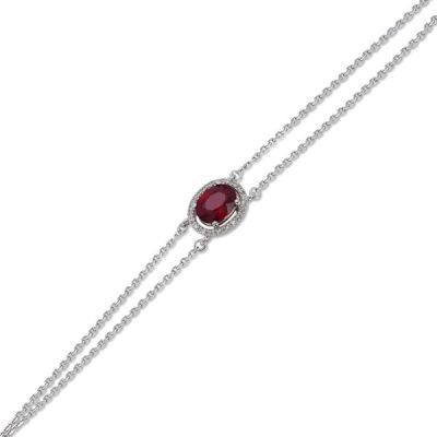 1,12 Ct Diamond Bracelet with Ruby - 2