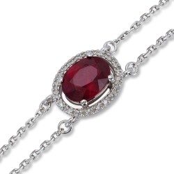 Nusrettaki - 1,12 Ct Diamond Bracelet with Ruby