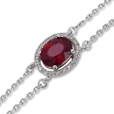 1,12 Ct Diamond Bracelet with Ruby - 1
