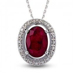 1,12 Ct Diamond Necklace with Ruby - Nusrettaki (1)