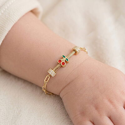 14 Auar Altın Oynak Kiraz Bileklik - 2