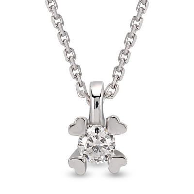 14 Ayar Altın 0,09 Karat Tektaş Kolye - 2