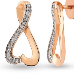 14K Gold 0,10 Ct Diamond Infinity Earrings - Nusrettaki (1)
