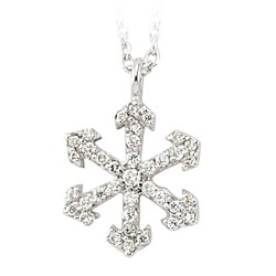 14K Gold 0,13 Ct Snowflake Diamond Necklace - Nusrettaki (1)