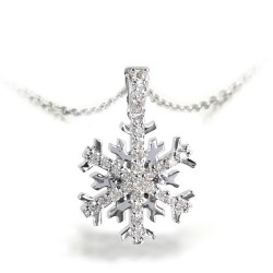 Nusrettaki - 14K Gold 0,13 Ct Diamond Snowflake Necklace