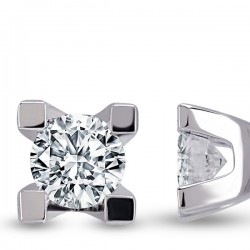 14 Ayar Altın 0,18 Karat Tektaş Pırlanta Küpe - Nusrettaki (1)