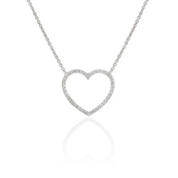 14 Ayar Altın 0,22 ct Kalp Pırlanta Kolye - Nusrettaki