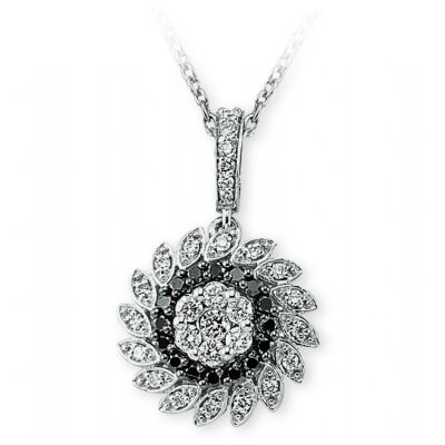 14 Ayar Altın 0,40 ct Pırlanta Kış Güneşi Kolye - 1