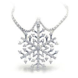Nusrettaki - 14K Gold 0,45 Ct Diamond Snowflake Necklace