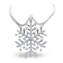 14K Gold 0,45 Ct Diamond Snowflake Necklace - Nusrettaki