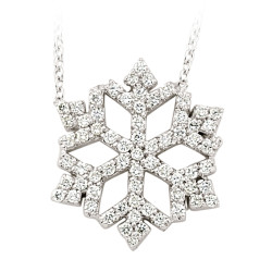 14K Gold 0,46 Ct Diamond Snowflake Necklace - Nusrettaki