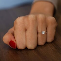 14 Ayar Altın 0,50 ct Pırlanta Tektaş Yüzük - 3