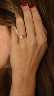 14 Ayar Altın 0,50 ct Pırlanta Tektaş Yüzük - 1