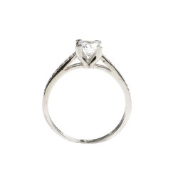 14 Ayar Altın 0,53 ct Yanları Taşlı Pırlanta Tektaş Yüzük - 4