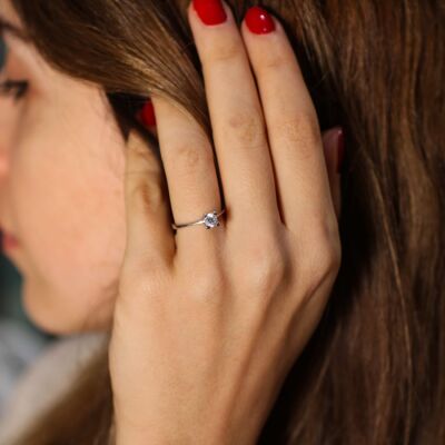 14 Ayar Altın 0,60 ct Pırlanta Tektaş Yüzük - 1