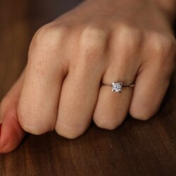 14 Ayar Altın 0,60 ct Pırlanta Tektaş Yüzük - 7