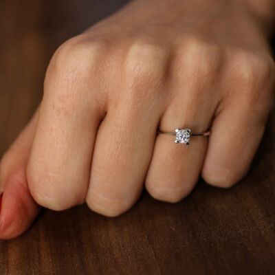 14 Ayar Altın 0,60 ct Pırlanta Tektaş Yüzük - 7