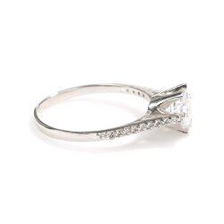 14 Ayar Altın 0,70 ct Yanları Taşlı Pırlanta Tektaş Yüzük - 5