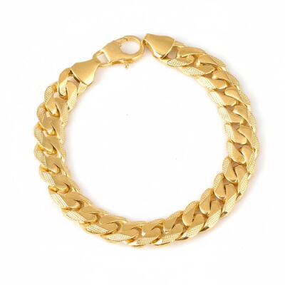 14 Ayar Altın 10 X 13 Mm Desenli Zincir Bileklik - 1