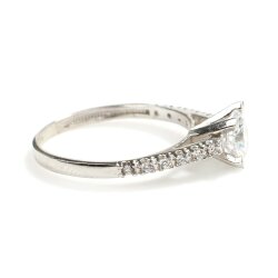 14 Ayar Altın 1,1 ct Yanları Taşlı Pırlanta Tektaş Yüzük - 3