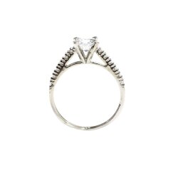 14 Ayar Altın 1,1 ct Yanları Taşlı Pırlanta Tektaş Yüzük - 4