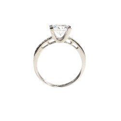 14 Ayar Altın 1,34 ct Yanları Taşlı Pırlanta Tektaş Yüzük - 3