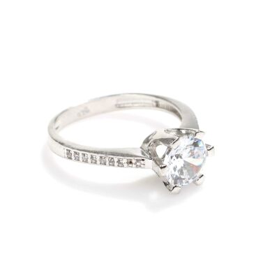 14 Ayar Altın 1,59 ct Yanları Taşlı Pırlanta Tektaş Yüzük - 2