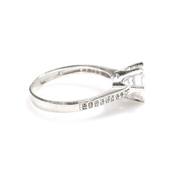 14 Ayar Altın 1,59 ct Yanları Taşlı Pırlanta Tektaş Yüzük - 4